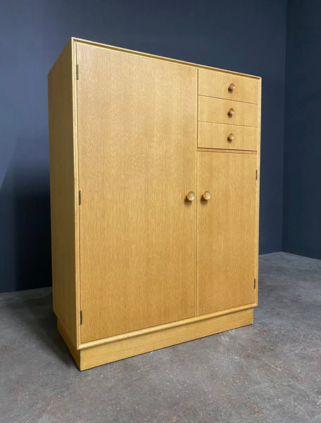 Small Mid Century Meredew Light Oak Gentleman’s Wardrobe