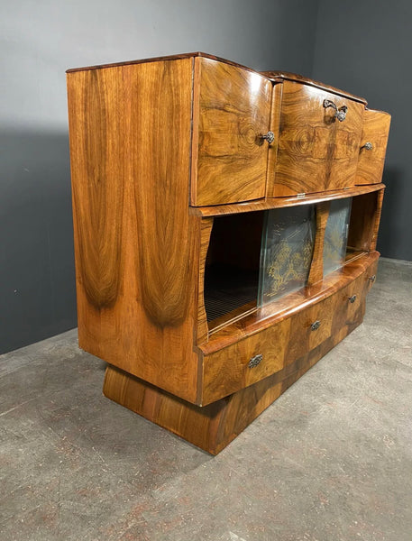 Mid 20th Century Art Deco Walnut Cocktail Cabinet