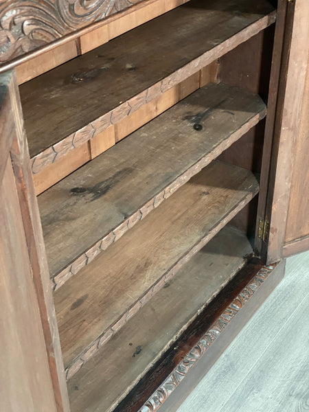 19th Century Carved Oak Cupboard
