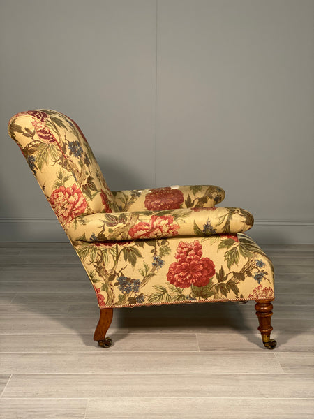 19th Century Howard Style Willoughby Armchair With Cope Castors