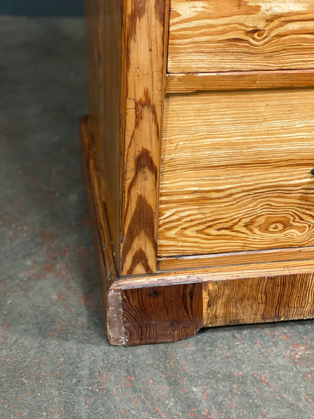Victorian Pitch Pine Gothic Chest Of Drawers