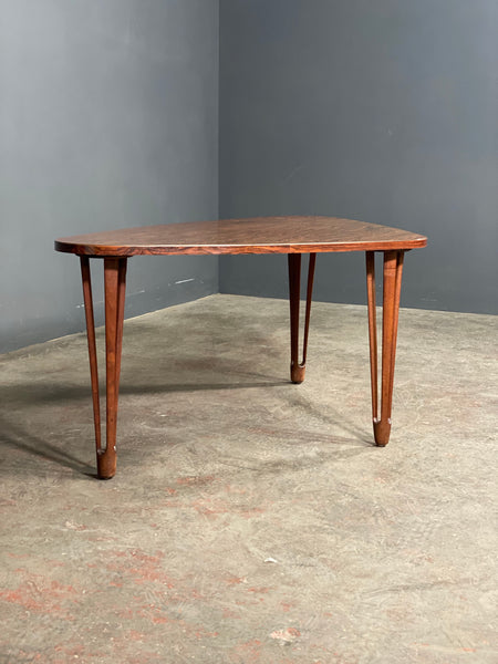Mid Century Rosewood Veneer Tripod Coffee Table
