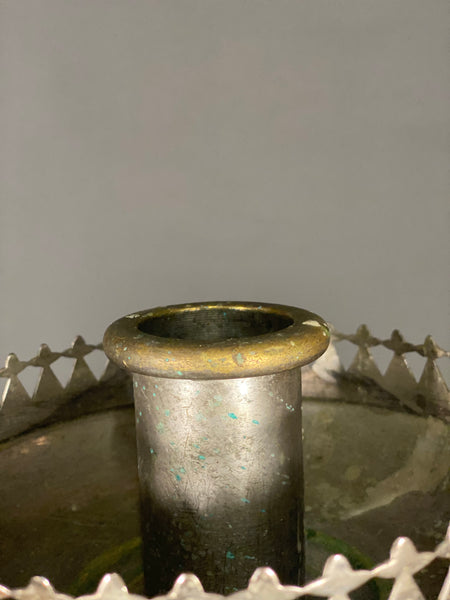 Large 19th Century Silver Plated Bronze Church Candlestick