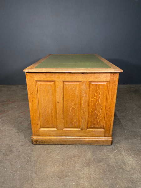 Art Deco Light Oak Panelled Desk c1930