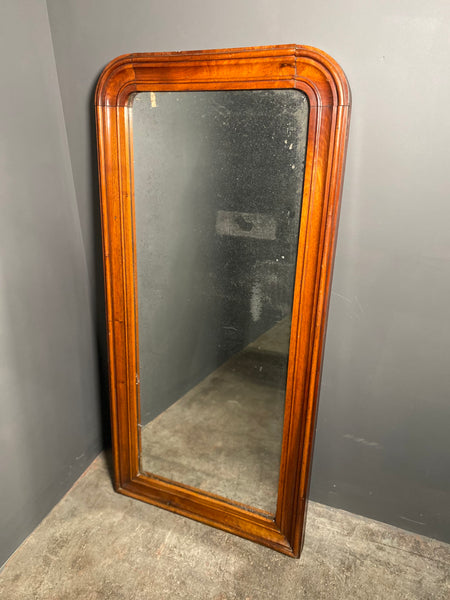 Large Victorian Mahogany Mirror With Distressed Mercury Plate