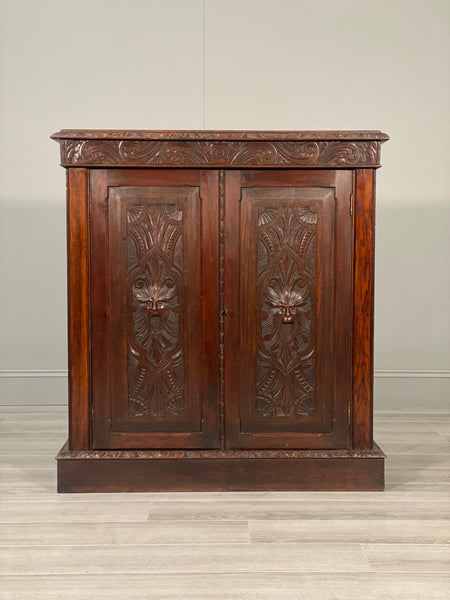 19th Century Carved Oak Cupboard