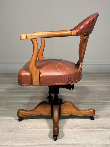 Art Deco Leather Desk Chair