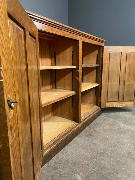 Large Antique Early 20th Century Oak School Cupboard