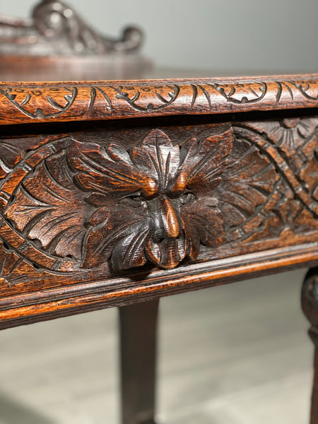 19th Century Carved Oak Greenman Table