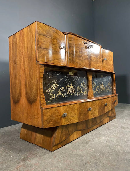 Mid 20th Century Art Deco Walnut Cocktail Cabinet
