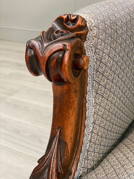 19th Century Carved Rosewood Armchair