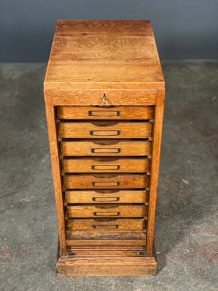 Oak Tambour Door Filing Cabinet c1910
