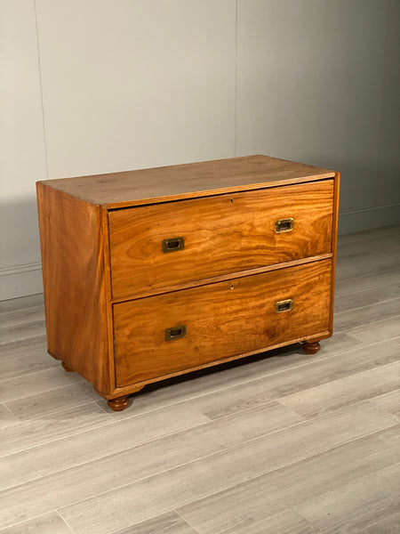 Edwardian Walnut Campaign Chest Of Drawers