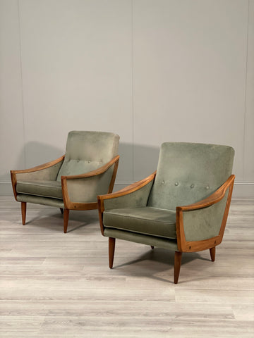 A Pair Of Mid Century Teak Armchair’s