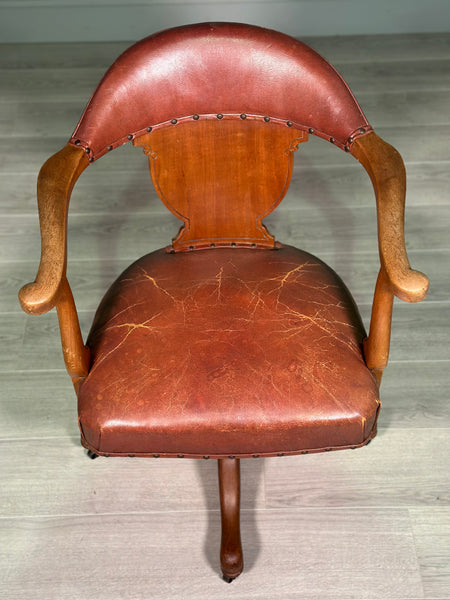 Art Deco Leather Desk Chair