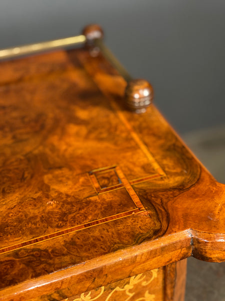 Victorian Burr Walnut Pier Cabinet