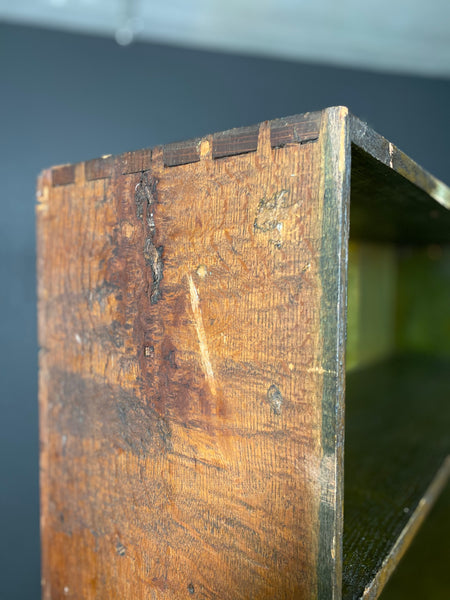 Large Early Victorian Green Oak Bookcase