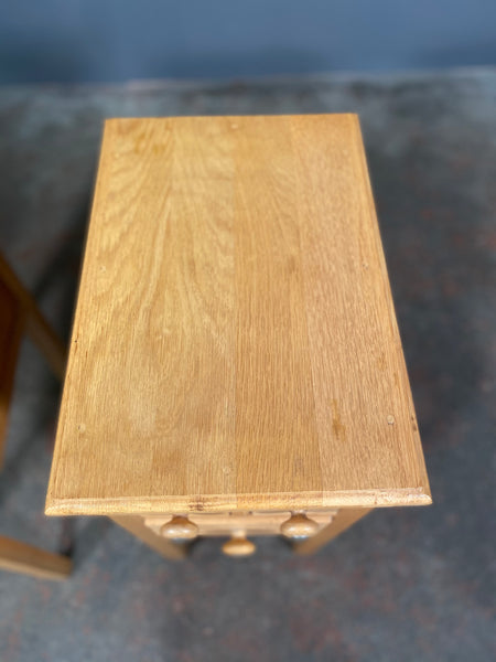 Mid 20th Century Solid Oak Pair Of Bedside Cabinets
