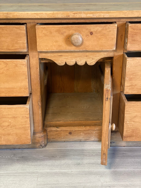 19th Century Pine Dresser Base With Sycamore Top