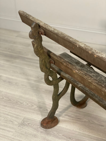 19th Century Serpent Garden Bench In Original Condition