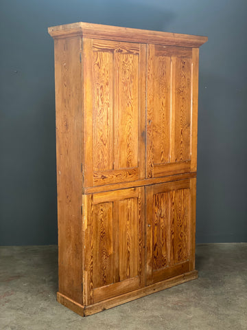 Large 19th Century Pitch Pine Church Vestry Cupboard