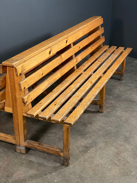 Mid 20th Century Back to Back Pine Bench