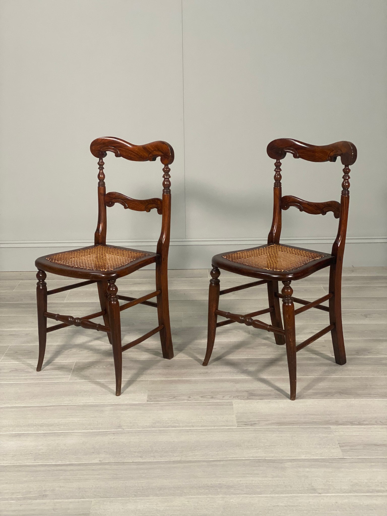 A Pair Of 19th Century Faux Rosewood Side Chairs