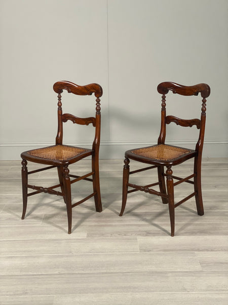 A Pair Of 19th Century Faux Rosewood Side Chairs