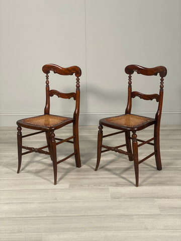 A Pair Of 19th Century Faux Rosewood Side Chairs