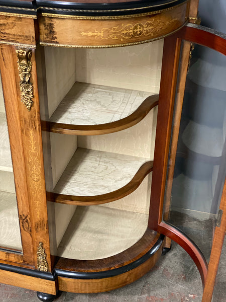 Victorian Walnut Bow Fronted Credenza