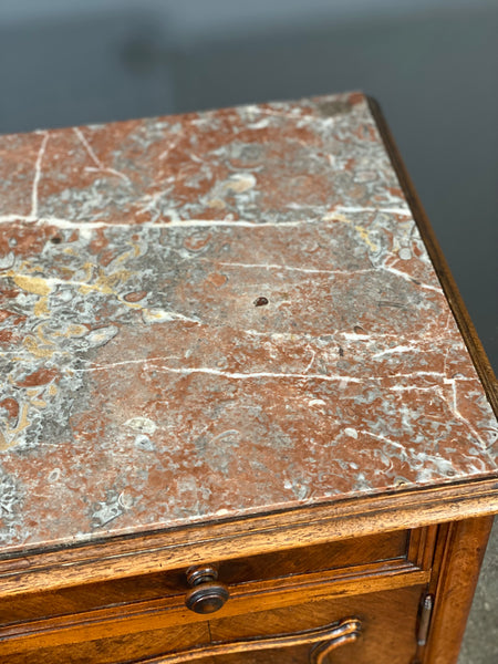 Antique Walnut French Bedside Cabinet