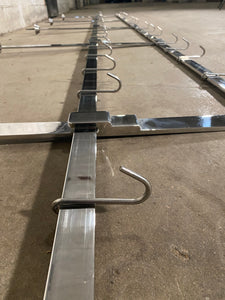 16ft Stainless Steel Butchers Shop Display Rack Ceiling Mounted