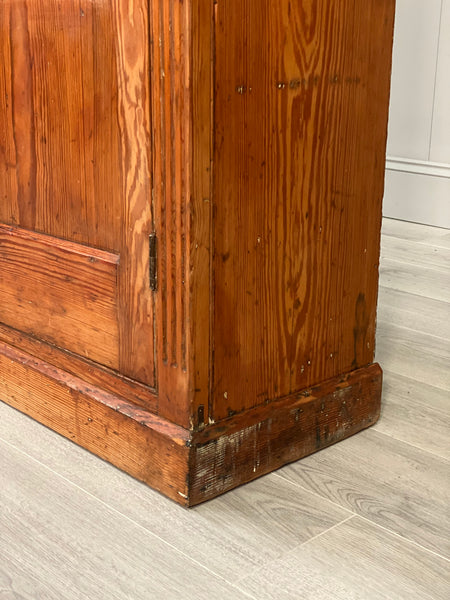 Large Pitch Pine School Cupboard By R Denham & Co