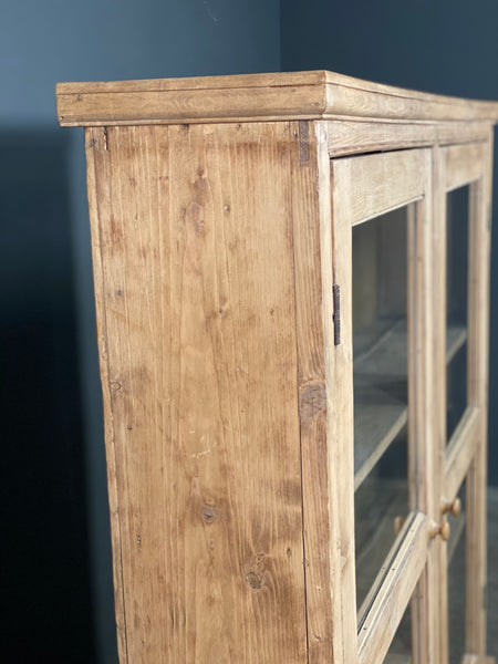 19th Century Glazed Pine Bookcase
