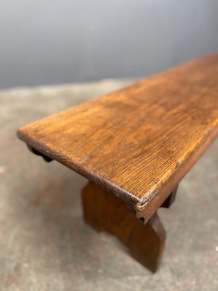 Small Oak Chapel Bench c1900