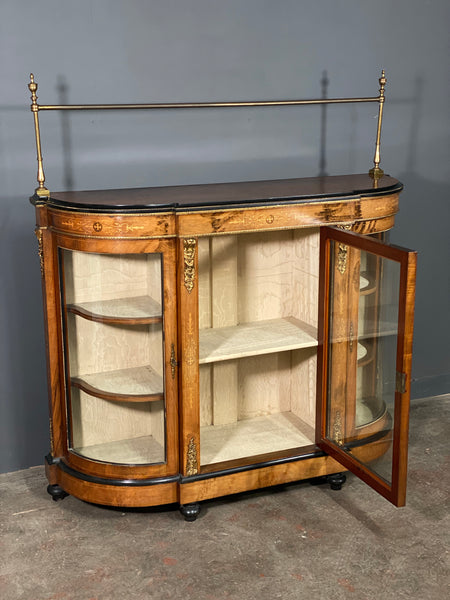 Victorian Walnut Bow Fronted Credenza