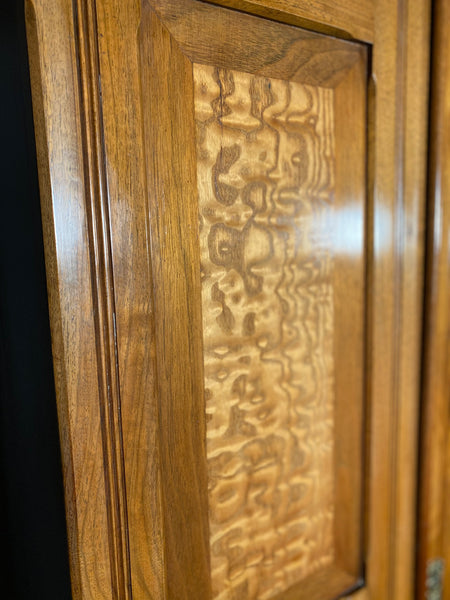 Edwardian Satin Walnut Wardrobe With Drawer