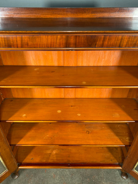 Antique Edwardian Mahogany Glazed Bookcase