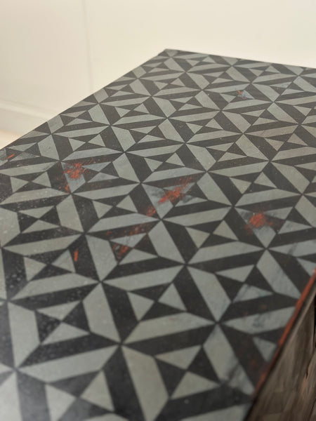 19th Century Geometric Painted Chest Of Drawers