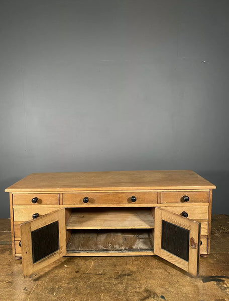 Early 20th Century Oak And Pine Counter Top Cabinet Drawers