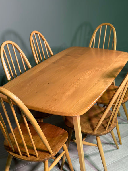 Vintage Ercol Dining Table And Six Chairs