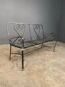 Mid 20th Century Wrought Iron Garden Bench