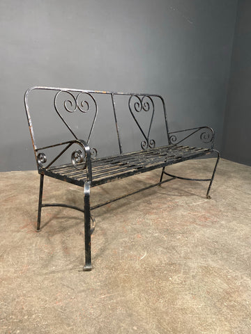 Mid 20th Century Wrought Iron Garden Bench