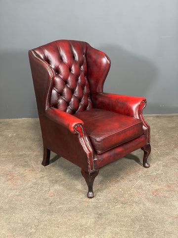 A Petite Chesterfield Wing Back Armchair