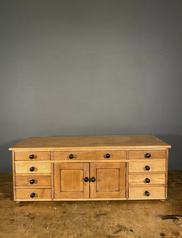 Early 20th Century Oak And Pine Counter Top Cabinet Drawers