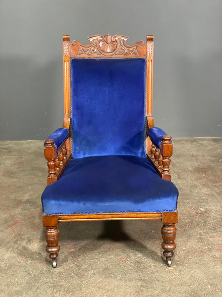 Antique Walnut Library Chair