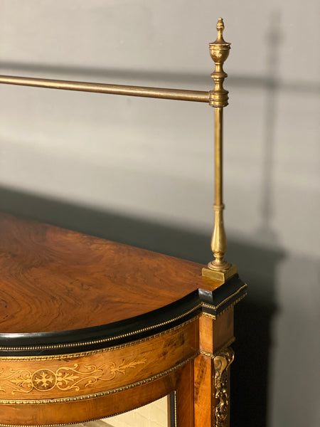 Victorian Walnut Bow Fronted Credenza