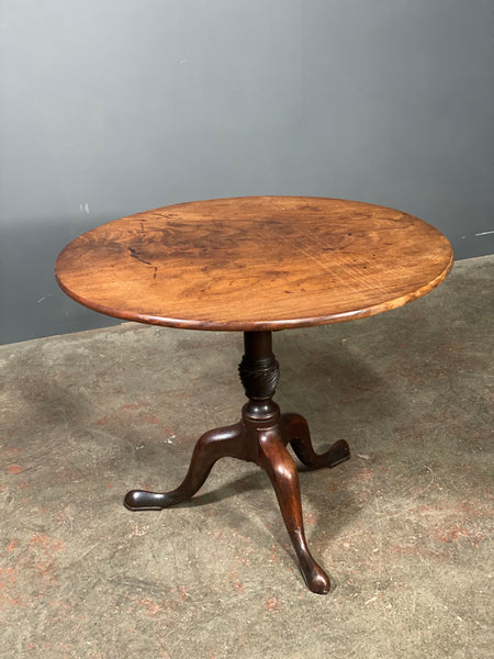 Georgian Mahogany One Piece Tilt Top Tripod Table