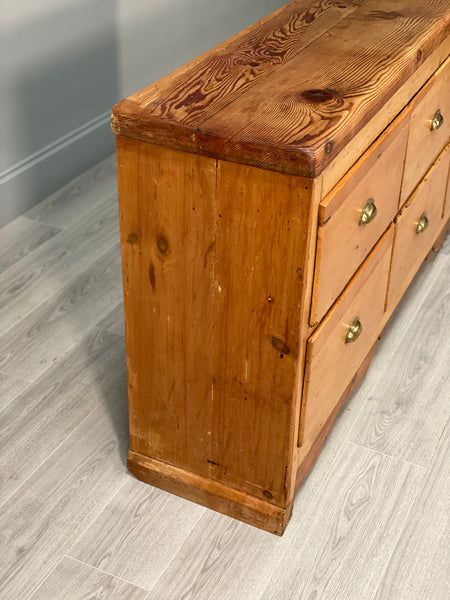 19th Century Pine Bank Of Drawer’s