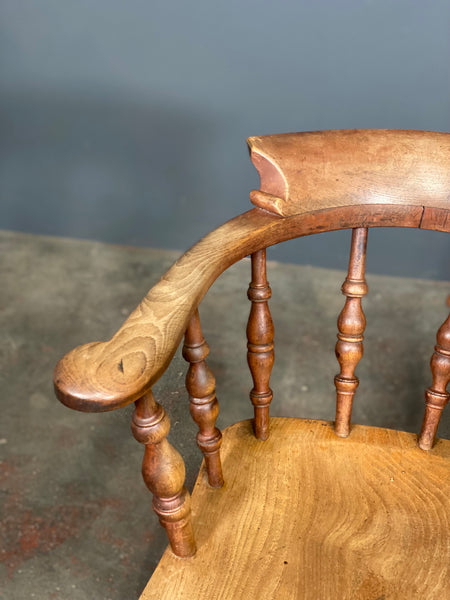 Victorian Elm Smokers Bow Arm Chair